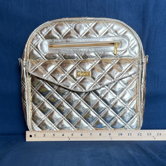 PurseN Quilted Metallic Crossbody - Silver - Picture 2 of 15